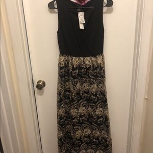Black and gold long dress
